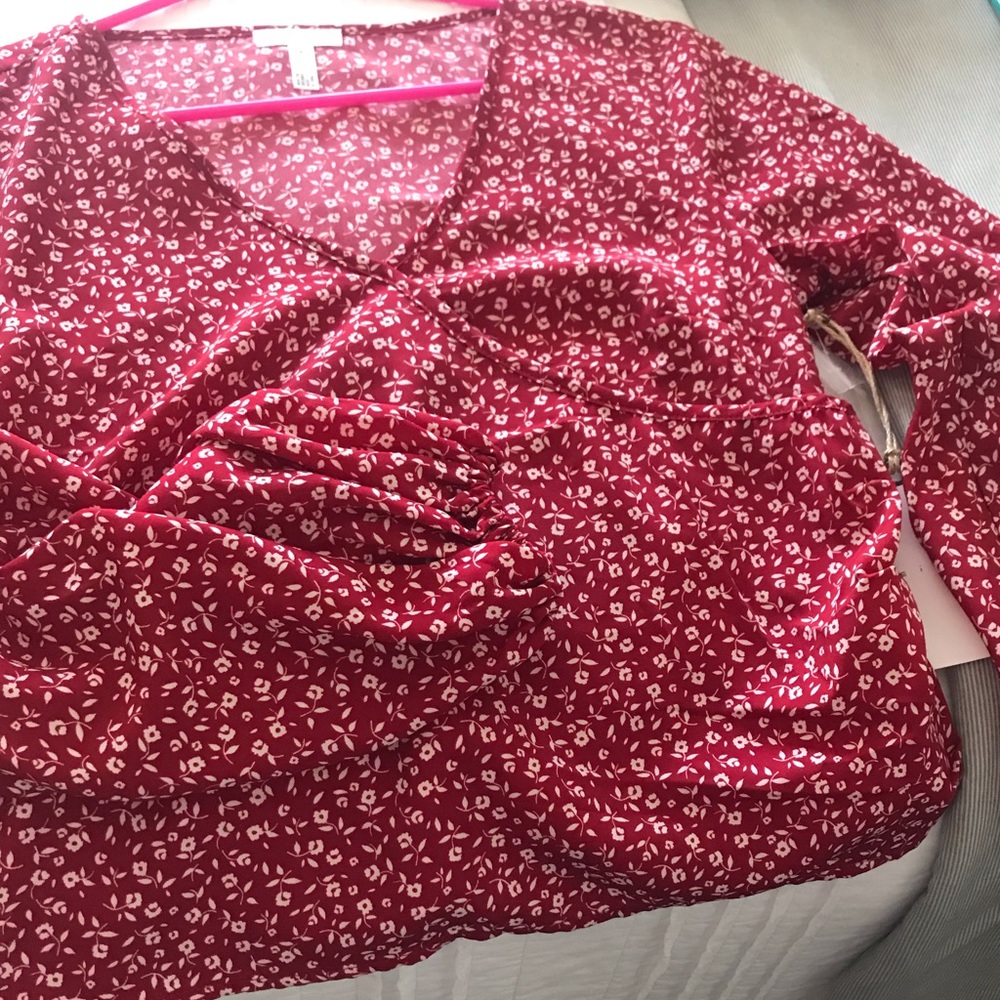 Leith Floral Wrap Top